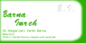 barna imreh business card